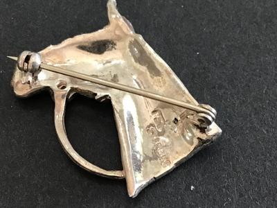 Beautiful Vintage Sterling Marcasite Brooch Signed