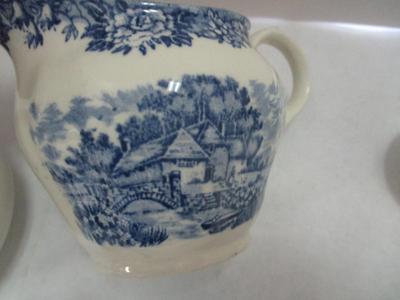 Blue & White Plates Creamer & Salt & Pepper Shakers 1893 Vimy Royal Doulton Countryside Wedgwood Enoch Countryside English...