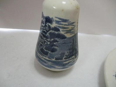 Blue & White Plates Creamer & Salt & Pepper Shakers 1893 Vimy Royal Doulton Countryside Wedgwood Enoch Countryside English...