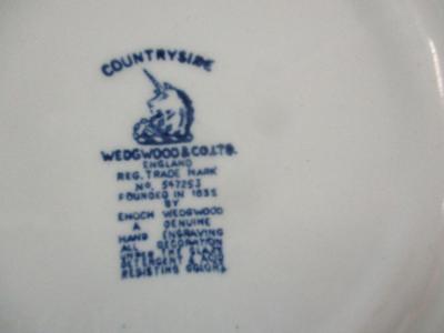 Blue & White Plates Creamer & Salt & Pepper Shakers 1893 Vimy Royal Doulton Countryside Wedgwood Enoch Countryside English...