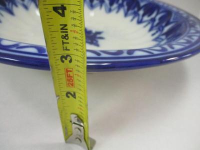 Large Lario White and Blue Hand-Thrown Hand Painted Plate