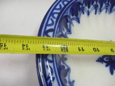 Large Lario White and Blue Hand-Thrown Hand Painted Plate