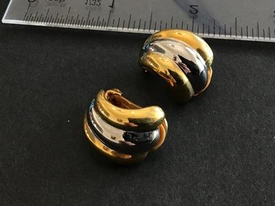 Beautiful Gold and Silvertone Clip on Earrings