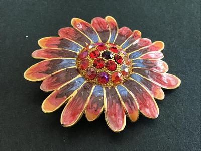 Sparkling Floral Brooch Rhinestone