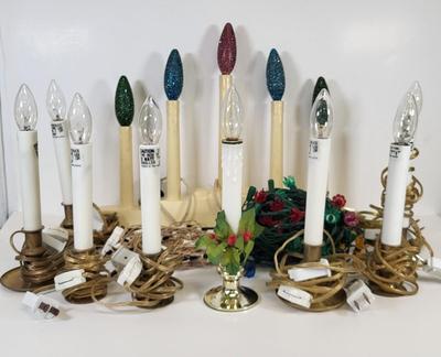 LOT 84: Vintage Lot of Candles and Christmas Lights Decorations