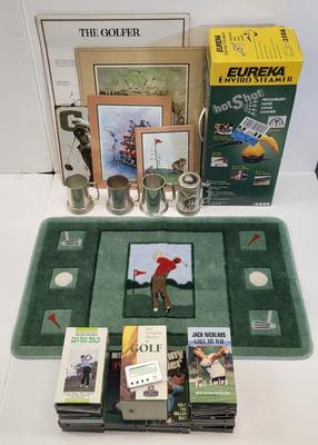 LOT 88: Variety of Golf Themed Items Including VHS Tapes, Posters and More