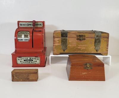 LOT 93: Diverse Vintage Lot of Jewelry Boxes and Register