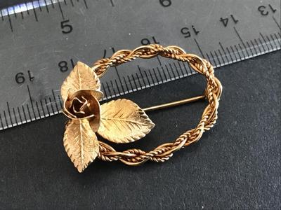 Gold Filled Vintage Brooch Marked