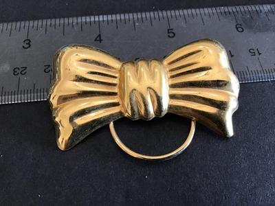 Gold Tone Bow Scarf Clip
