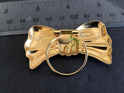 Gold Tone Bow Scarf Clip