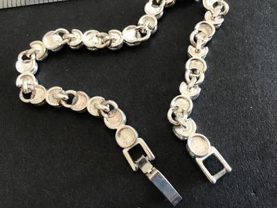 Blue And Silver Tone Tennis Bracelet