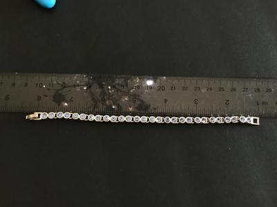Blue And Silver Tone Tennis Bracelet