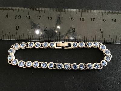 Blue And Silver Tone Tennis Bracelet