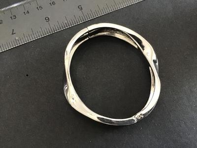 Silver Tone SWirl Hinged Bracelet
