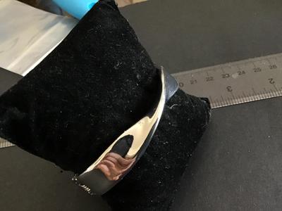 Silver Tone SWirl Hinged Bracelet