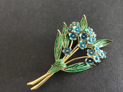 Marked Vintage Brooch Forget me Not Pin