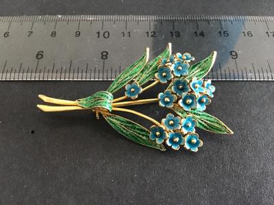 Marked Vintage Brooch Forget me Not Pin