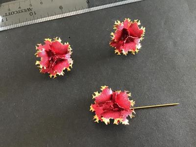 Vintage Earrings With Match pin Gold Tone