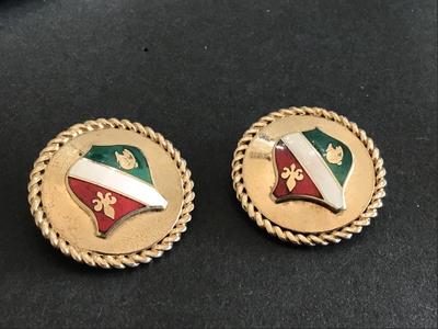 Bergere Vintage Clip on Earrings. Coat of Arms