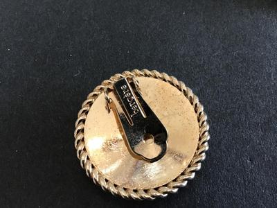 Bergere Vintage Clip on Earrings. Coat of Arms