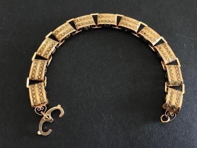 Book Chain Clear Rhinestone Bracelet Vintage
