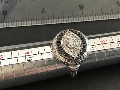EJI 925 China Evil Eye Black white CZ
