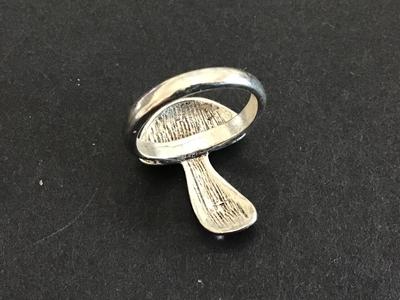 Silver Tone Mushroom Ring Fashion