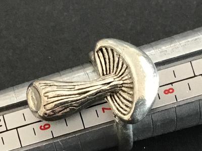 Silver Tone Mushroom Ring Fashion