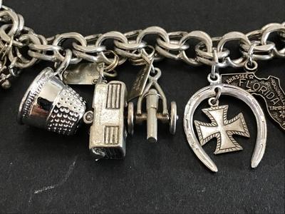 Sterling Silver Vintage Sterling Charm Bracelet