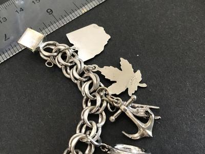 Sterling Silver Vintage Sterling Charm Bracelet