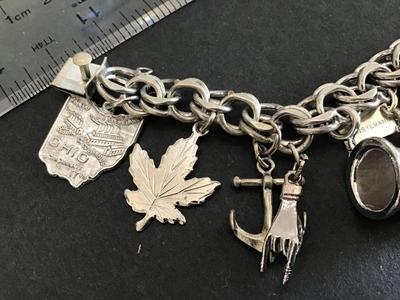 Sterling Silver Vintage Sterling Charm Bracelet