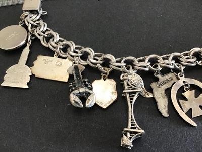 Sterling Silver Vintage Sterling Charm Bracelet