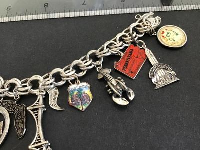 Sterling Silver Vintage Sterling Charm Bracelet