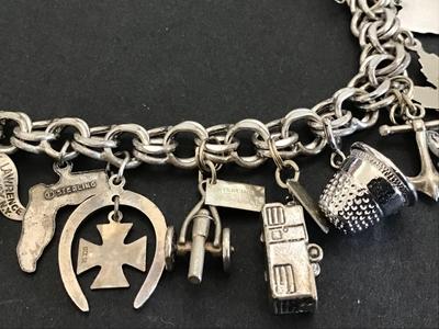 Sterling Silver Vintage Sterling Charm Bracelet