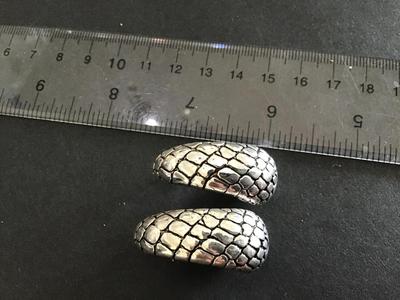 Silver Tone Pebble Earrings
