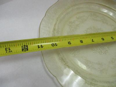 Vintage Anchor Hocking Fire-King Green Meadow Oval Serving Plate Everbrite Juliet Plate Yellow Depression Glass Cake Platter Green Fire...