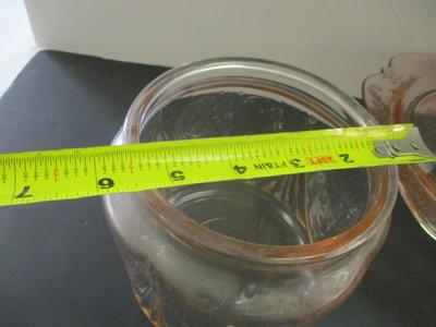 Vintage Pink Depression Glass Cake Stand Mayfair Open Rose Footed Cake Plate & Covered Cookie Jar