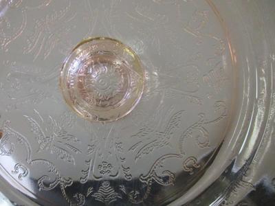 Vintage Pink Depression Glass Cake Stand Mayfair Open Rose Footed Cake Plate & Covered Cookie Jar