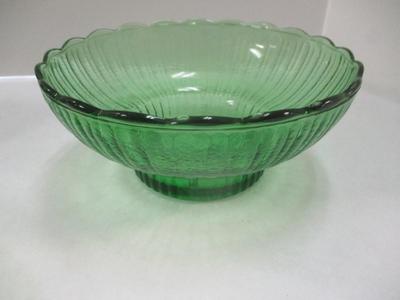 Vintage 50's E.O. Brody Frosted Emerald Green Footed Glass Bowl Italian Masterglass Moon & Star Vase Indiana Glass Dish Green...