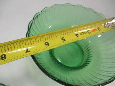 Vintage 50's E.O. Brody Frosted Emerald Green Footed Glass Bowl Italian Masterglass Moon & Star Vase Indiana Glass Dish Green...