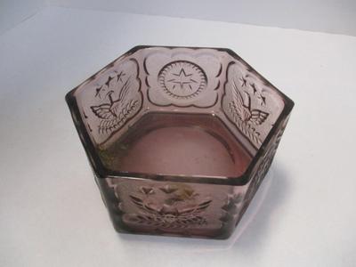 Vintage Tiara Indian Glass Amethyst & Clear Colonial Candy Dish w/ Lid