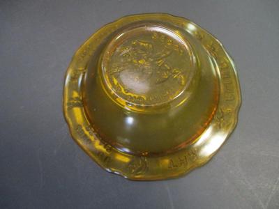 Mother Goose Bowl Tiara Amber Glass Nursery Rhymes
