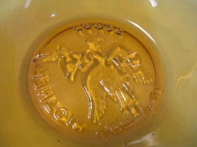 Mother Goose Bowl Tiara Amber Glass Nursery Rhymes