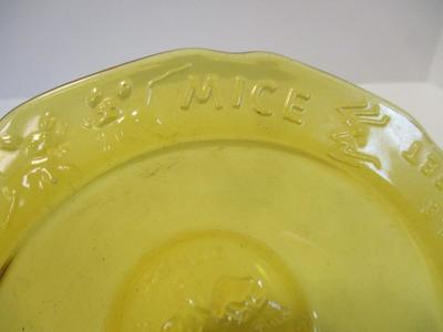 Mother Goose Bowl Tiara Amber Glass Nursery Rhymes