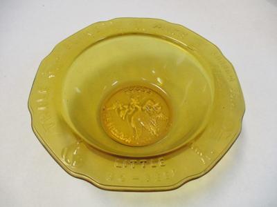 Mother Goose Bowl Tiara Amber Glass Nursery Rhymes