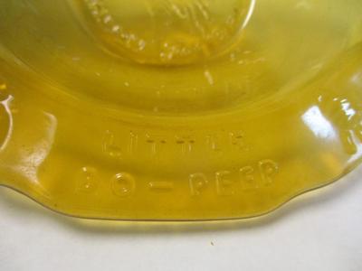 Mother Goose Bowl Tiara Amber Glass Nursery Rhymes