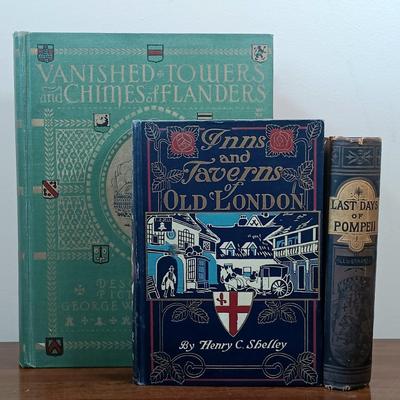 LOT 3: George Wharton Edwards' Vanished Towers and Chimes of Flanders w/ Lyttin's 1880 Illustrated Last Days of Pompeii &...