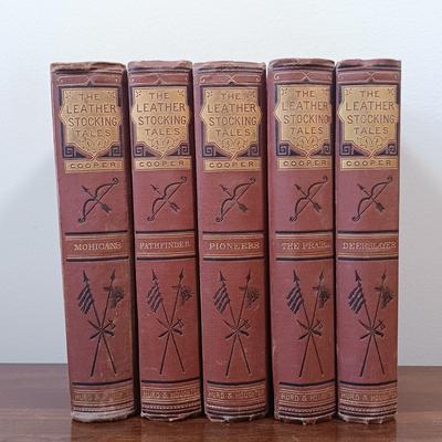 LOT 5: Hurd and Houghton Publishers 1870s Editions of The Leather Stocking Tales by J. Fenimore Cooper Set of (5)
