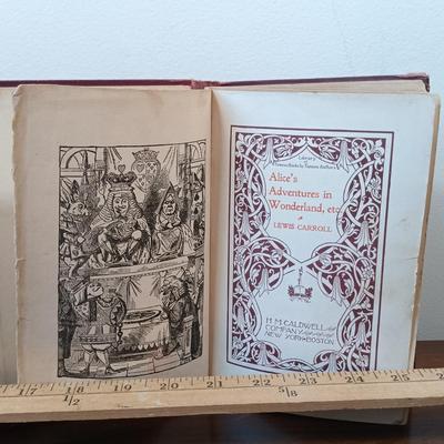 LOT 6: Library of Famous Books by Famous Authors Edition of Alice's Adventures in Wonderland w/ a Collection 1920s Classic Tales