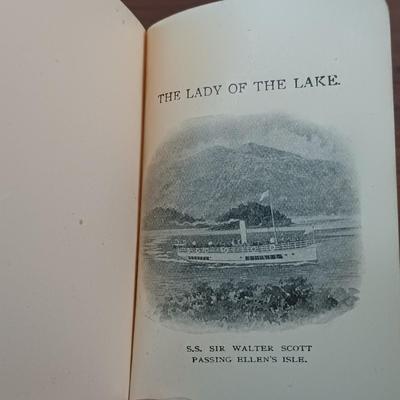 LOT 7: Set of (5) Early 20th Century Leather Bound Miniature 2" Books, Six Volumes of the 1904 Master Pieces of Humor & More